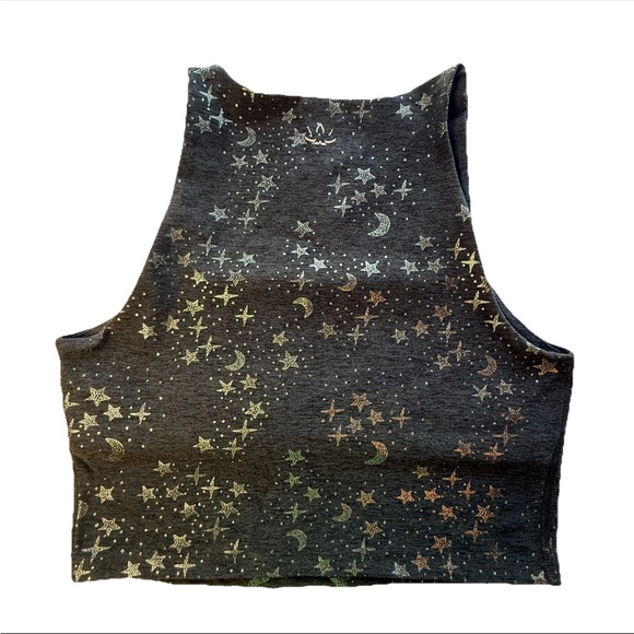 Beyond Yoga Starry Night SoftShine Tank Top Large Black Silver Celestial - Picture 2 of 4